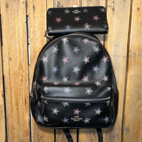 Coach Star Patterned Mini Backpack withh Matching Wallet - Picture 1 of 8